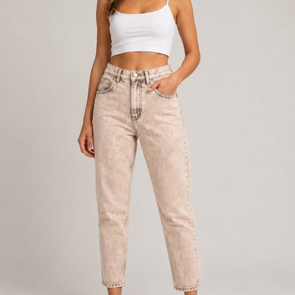 Vintage Traffic‎ Acid Wash Mom Jeans Womens 25X29 Peach Tapered 90s Grunge